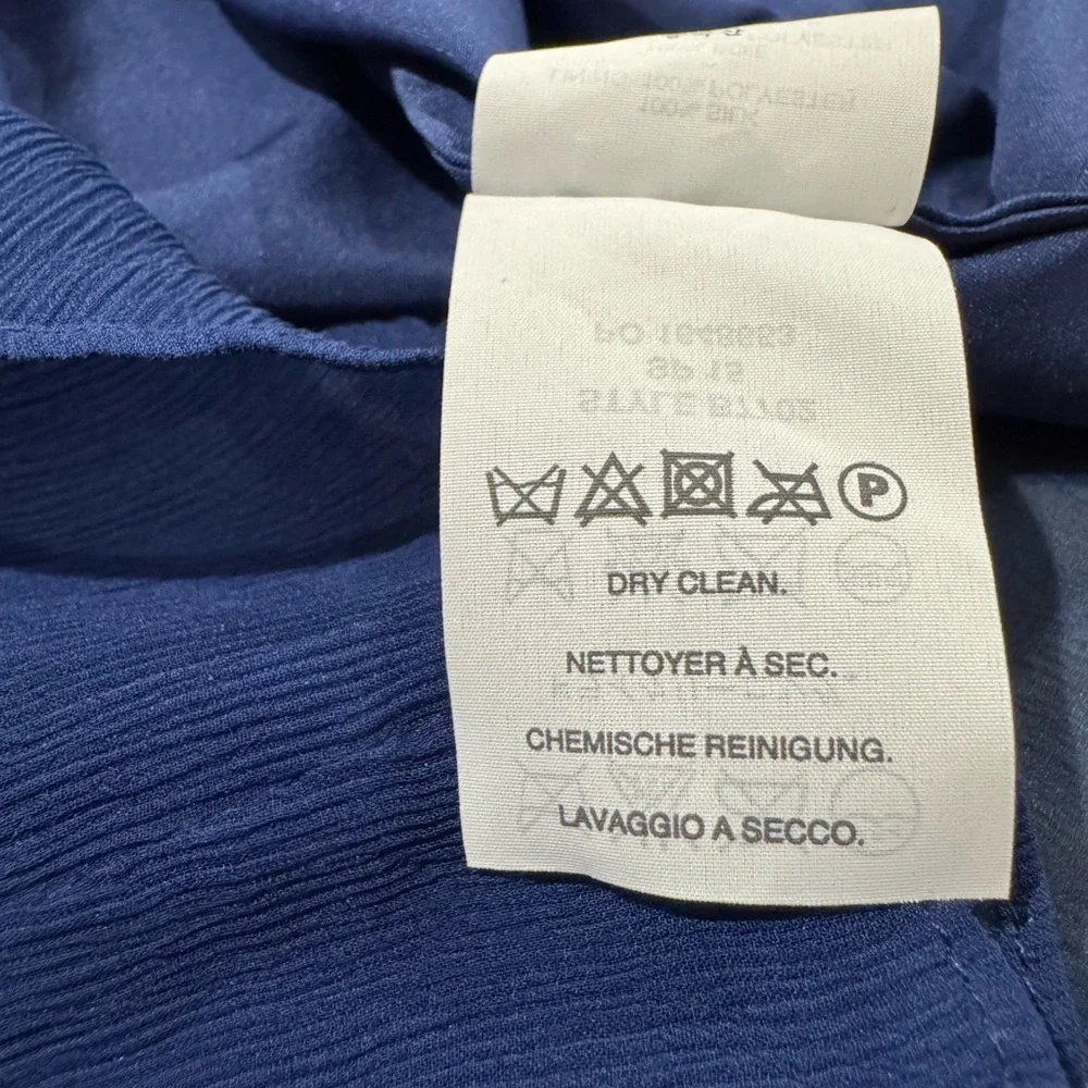 J. Crew Ava Dress in Silk Chiffon Dark Cove Blue Size 12 P